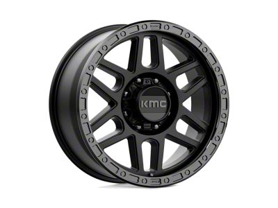 KMC Mesa Satin Black with Gloss Black Lip 8-Lug Wheel; 17x9; 18mm Offset (99-07 F-350 Super Duty SRW)
