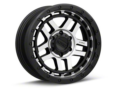 KMC Recon Satin Black Machined 6-Lug Wheel; 17x8.5; 18mm Offset (99-06 Sierra 1500)
