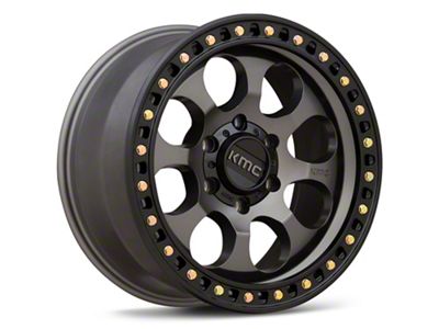KMC Riot SBL Anthracite with Satin Black Lip 6-Lug Wheel; 18x9; 18mm Offset (99-06 Sierra 1500)