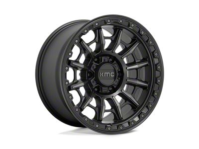KMC Carnage Satin Black with Gray Tint 6-Lug Wheel; 16x8; 0mm Offset (99-06 Silverado 1500)