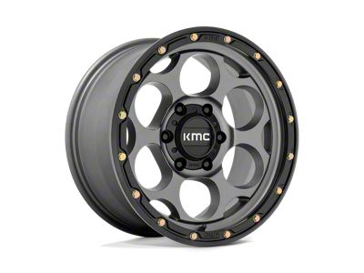 KMC Dirty Harry Satin Gray with Black Lip 6-Lug Wheel; 17x8.5; 18mm Offset (99-06 Silverado 1500)