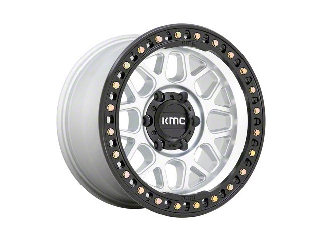KMC GRS Machined with Satin Black Lip 6-Lug Wheel; 20x9; 18mm Offset (99-06 Silverado 1500)