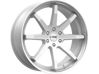 KMC Reverb Brushed Silver with Chrome Lip 6-Lug Wheel; 22x9.5; 30mm Offset (99-06 Silverado 1500)