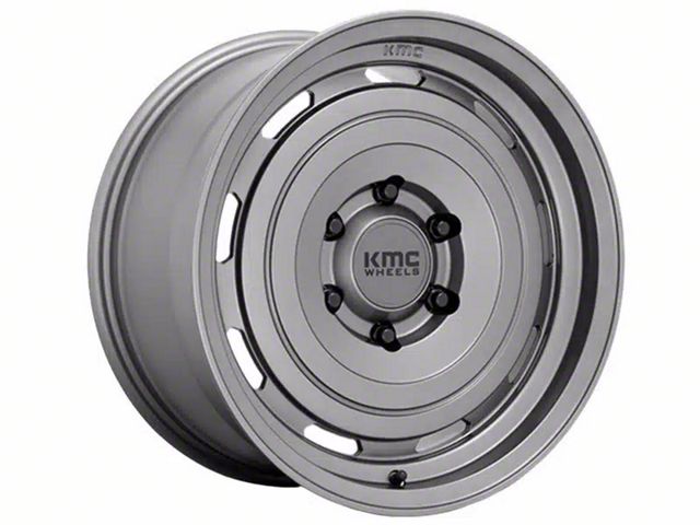 KMC Roswell Matte Anthracite 6-Lug Wheel; 17x8.5; 18mm Offset (99-06 Silverado 1500)
