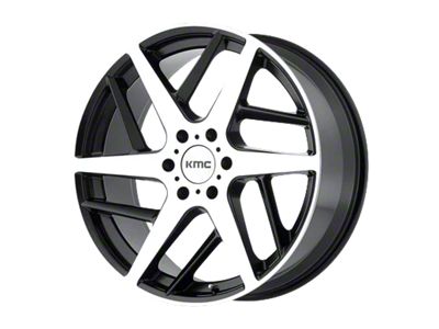KMC Two Face Satin Black Machined 6-Lug Wheel; 22x9; 15mm Offset (99-06 Silverado 1500)