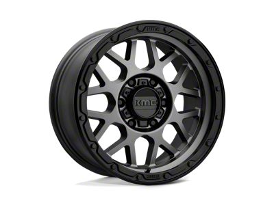 KMC Grenade Off-Road Matte Gray with Matte Black Lip 6-Lug Wheel; 17x8.5; 0mm Offset (15-22 Colorado)