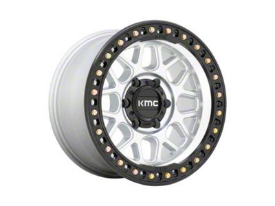 KMC GRS Machined with Satin Black Lip 6-Lug Wheel; 18x9; -12mm Offset (23-25 Canyon)