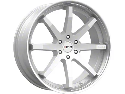 KMC Reverb Brushed Silver with Chrome Lip 6-Lug Wheel; 22x9.5; 30mm Offset (23-26 Canyon)