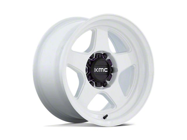 KMC Lobo Gloss White 6-Lug Wheel; 17x8.5; -10mm Offset (15-22 Colorado)