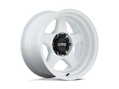 KMC Lobo Gloss White 6-Lug Wheel; 17x8.5; 18mm Offset (15-22 Colorado)