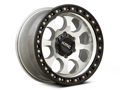 KMC Riot SBL Machined with Satin Black Lip 6-Lug Wheel; 17x9; -12mm Offset (23-24 Colorado)