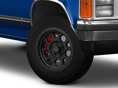 KMC Enduro Matte Black 5-Lug Wheel; 15x9; -12mm Offset (87-90 Dakota)