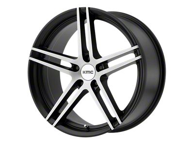 KMC Monophonic Satin Black Brushed 5-Lug Wheel; 18x8.5; 35mm Offset (87-90 Dakota)