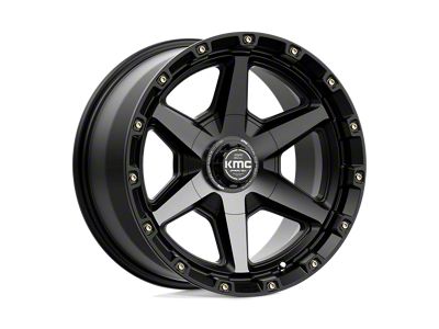 KMC Tempo Satin Black with Gray Tint 5-Lug Wheel; 17x9; -12mm Offset (05-11 Dakota)