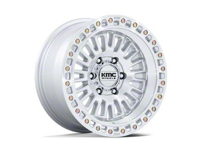 KMC Aztec Gloss Silver with Machined Face 6-Lug Wheel; 17x8.5; 0mm Offset (21-25 F-150)