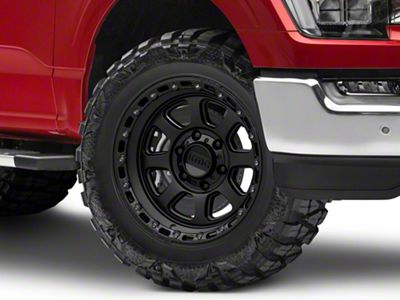KMC Chase Satin Black with Gloss Black Lip 6-Lug Wheel; 20x9; 18mm Offset (21-25 F-150)