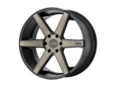 KMC District Truck Matte Black Dark Tint 6-Lug Wheel; 20x8.5; 38mm Offset (21-25 F-150)
