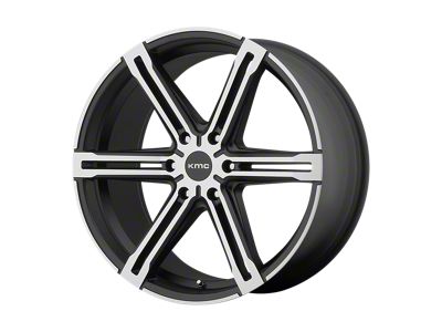 KMC Faction Satin Black with Machined Face 6-Lug Wheel; 22x9.5; 38mm Offset (21-25 F-150)