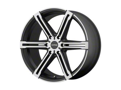 KMC Faction Satin Black with Machined Face 6-Lug Wheel; 22x9.5; 38mm Offset (21-24 F-150)