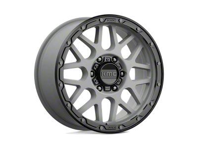 KMC Grenade Off-Road Matte Gray with Matte Black Lip 6-Lug Wheel; 18x8.5; 35mm Offset (21-25 F-150)