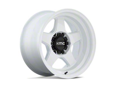 KMC Lobo Gloss White 6-Lug Wheel; 17x8.5; 18mm Offset (21-24 F-150)