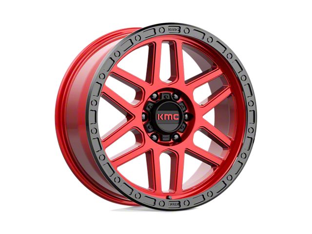 KMC Mesa Candy Red with Black Lip 6-Lug Wheel; 20x9; 18mm Offset (21-24 F-150)