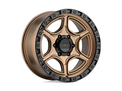 KMC Portal Satin Bronze with Satin Black Lip 6-Lug Wheel; 18x8.5; 18mm Offset (21-24 F-150)