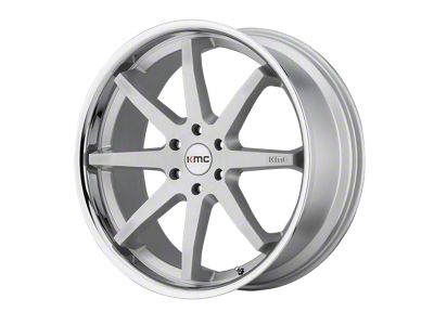 KMC Reverb Brushed Silver with Chrome Lip 6-Lug Wheel; 20x9; 30mm Offset (21-25 F-150)