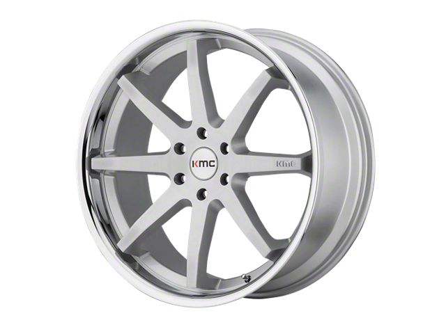 KMC Reverb Brushed Silver with Chrome Lip 6-Lug Wheel; 20x9; 30mm Offset (21-24 F-150)