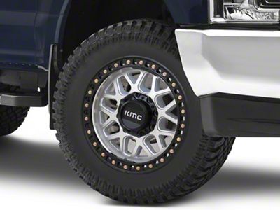 KMC GRS Machined with Satin Black Lip 8-Lug Wheel; 20x9; 0mm Offset (17-22 F-250 Super Duty)