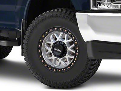 KMC GRS Machined with Satin Black Lip 8-Lug Wheel; 18x9; 18mm Offset (17-22 F-350 Super Duty SRW)