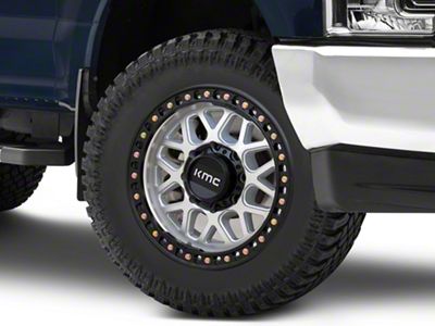 KMC GRS Machined with Satin Black Lip 8-Lug Wheel; 20x9; 18mm Offset (17-22 F-350 Super Duty SRW)