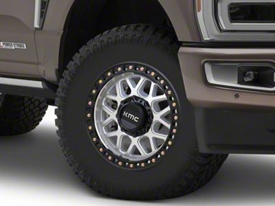 KMC GRS Machined with Satin Black Lip 8-Lug Wheel; 18x8.5; 0mm Offset (23-26 F-350 Super Duty SRW)