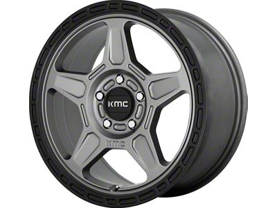 KMC Alpine Satin Gray with Black Lip 5-Lug Wheel; 17x8; 38mm Offset (22-26 Maverick)
