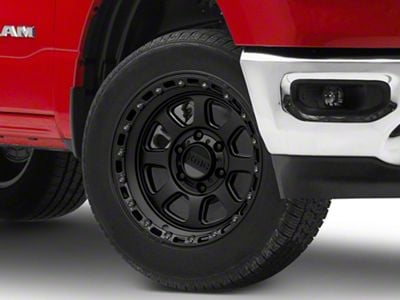 KMC Chase Satin Black with Gloss Black Lip 6-Lug Wheel; 20x9; 0mm Offset (19-24 RAM 1500)