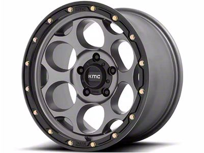 KMC Dirty Harry Satin Gray with Black Lip 6-Lug Wheel; 18x8.5; 0mm Offset (19-24 RAM 1500)