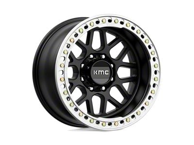 KMC Grenade Crawl Beadlock Satin Black 8-Lug Wheel; 20x10; -48mm Offset (06-08 RAM 1500 Mega Cab)