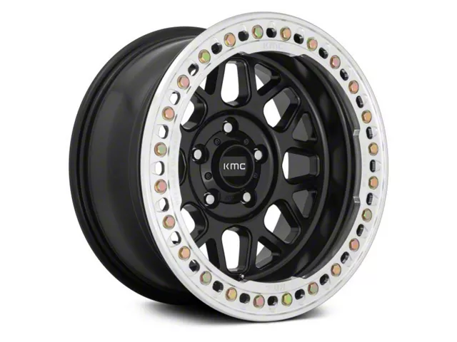 KMC Grenade Crawl Beadlock Satin Black 6-Lug Wheel; 18x9; 10mm Offset (19-24 RAM 1500)