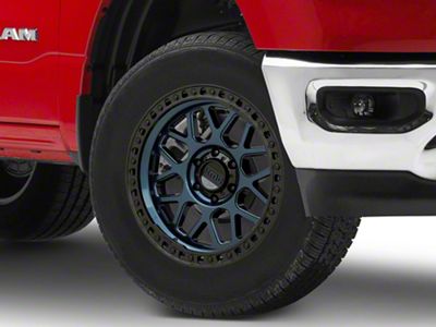 KMC GRS Midnight Blue with Gloss Black Lip 6-Lug Wheel; 18x9; -12mm Offset (19-25 RAM 1500)