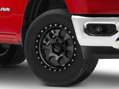 KMC Riot SBL Anthracite with Satin Black Lip 6-Lug Wheel; 18x9; 18mm Offset (19-25 RAM 1500)
