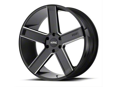 KMC Mesa Satin Black with Gloss Black Lip 8-Lug Wheel; 17x9; 18mm Offset (19-24 RAM 2500)