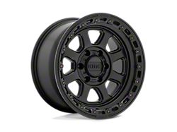 KMC Chase Satin Black with Gloss Black Lip 8-Lug Wheel; 17x9; 0mm Offset (19-24 RAM 3500 SRW)