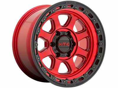 KMC Chase Candy Red with Black Lip 6-Lug Wheel; 17x9; -12mm Offset (19-23 Ranger)