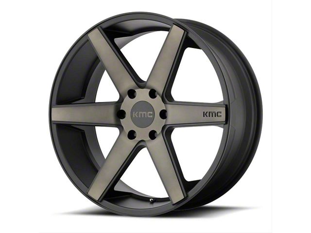 KMC District Matte Black Dark Tint 6-Lug Wheel; 20x8.5; 15mm Offset (19-23 Ranger)