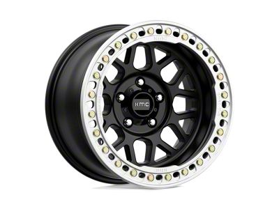 KMC Grenade Crawl Beadlock Satin Black 6-Lug Wheel; 17x8.5; 0mm Offset (19-23 Ranger)