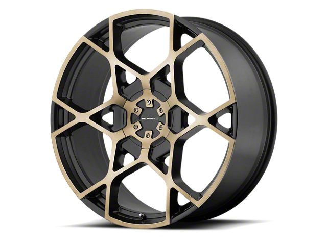 KMC Crosshair Satin Black with Machined Face and Tinted Clear 6-Lug Wheel; 24x9.5; 15mm Offset (19-24 Sierra 1500)