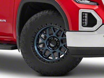 KMC GRS Midnight Blue with Gloss Black Lip 6-Lug Wheel; 17x9; -12mm Offset (19-25 Sierra 1500)