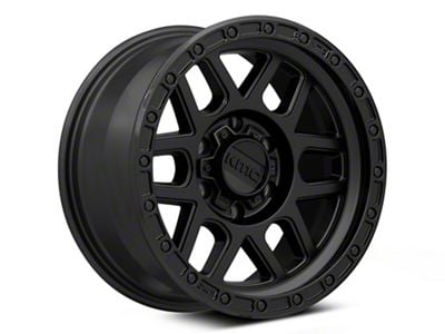 KMC Mesa Satin Black with Gloss Black Lip 6-Lug Wheel; 17x8.5; 0mm Offset (14-18 Sierra 1500)