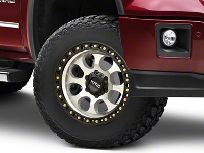 KMC Riot SBL Machined with Satin Black Lip 6-Lug Wheel; 17x8.5; 10mm Offset (14-18 Sierra 1500)