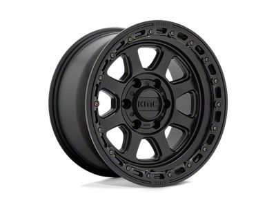 KMC Chase Satin Black with Gloss Black Lip 8-Lug Wheel; 20x9; 18mm Offset (20-25 Sierra 2500 HD)